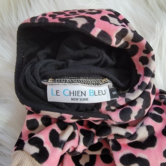 Le Chien Bleu NY Animal Print Hoodie Dog Top - Picture 5 of 6